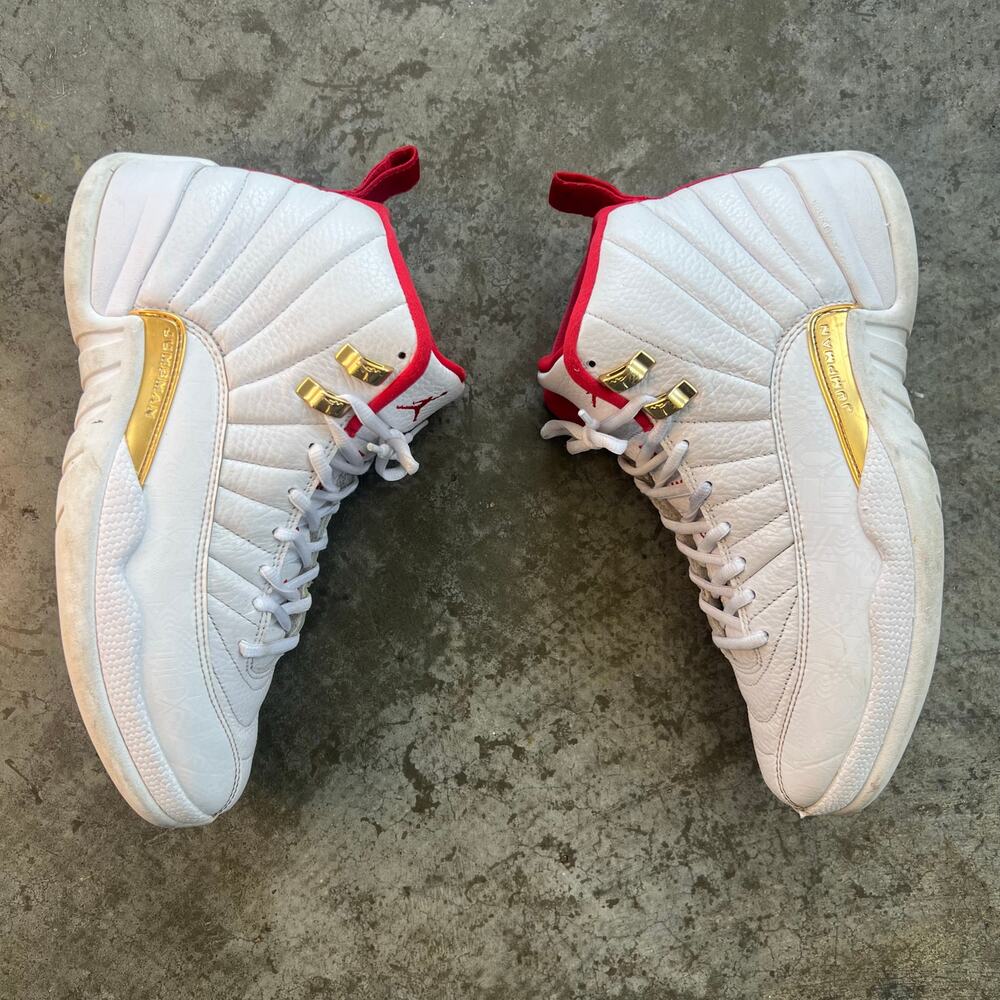 Air Jordan 12 Retro FIBA White Red Gold Size 8.5